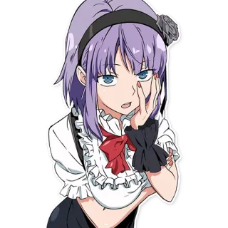 😐 Anime, Mädchen, lila Haare, süß telegram sticker