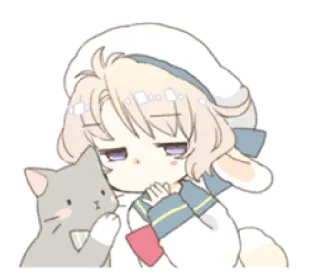 🌬 gato, anime, lindo, dibujos animados whatsapp sticker