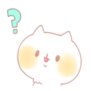 🤔 kucing, tanda tanya, imut, stiker, hewan, kawaii whatsapp sticker