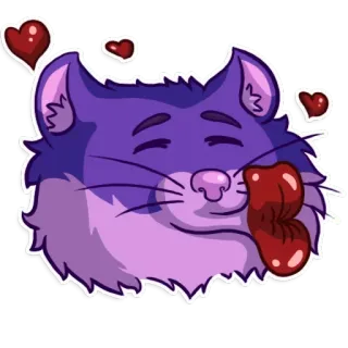 💋 猫, 动物, 亲吻, 爱, 卡通, 贴纸, 可爱 telegram sticker