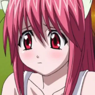 🗝 anime, manga, ragazza, capelli rossi, orecchie da gatto, arrossire telegram sticker