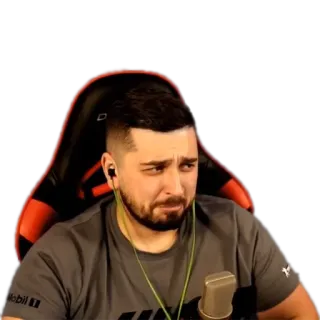 😣 man, person, emotion, microphone, gaming telegram sticker
