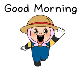 👩‍🌾 Good Morning Dzień dobry, Kreskówka, Postać, Pozdrowienie telegram sticker