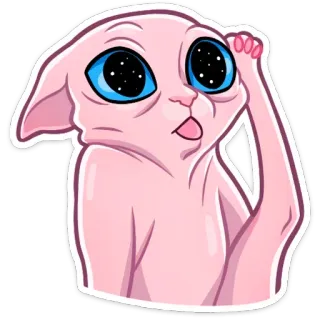 😝 Katze, Sphynx, Alien, Weltraum, süß, lustig, Meme, Tier telegram sticker