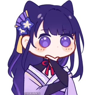 🤔 @HAWKS anime, girl, chibi, fanart telegram sticker