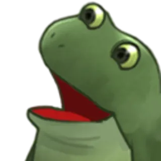 😮 frog, animal, green, cartoon telegram sticker