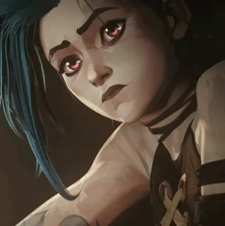 ✖ Jinx Arcane Jinx, Arcane, League of Legends, personaggio, animato telegram sticker