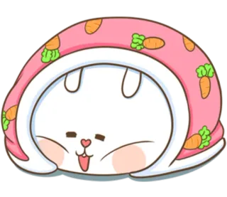 🐽 królik, słodki, kreskówka, zwierzę, marchewka, kawaii telegram sticker