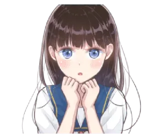 😯 anime, girl, school uniform, cute, manga whatsapp sticker