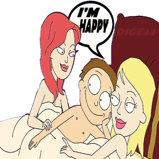 🙂 I'M HAPPY Dibujo animado, Cama, Feliz, Adulto telegram sticker