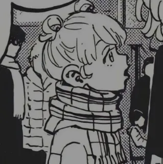 🌙 女孩, 围巾, 动漫, 卡通, 头发, 绘画 telegram sticker