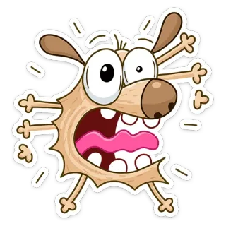 😡 cane, cartone animato, pazzo, divertente, animale, adesivo whatsapp sticker