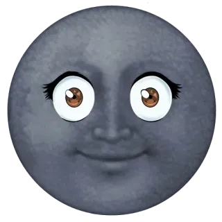 👀 luna, faccia, carino, emoji, sorridente telegram sticker
