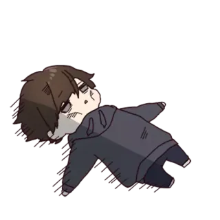 🤤 Cartone animato, Ragazzo, Esaurito, Stanco, Sdraiato telegram sticker