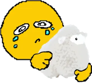 🐑 triste, chorando, emoji, emoções, desenho animado whatsapp sticker