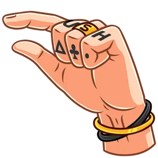 🤏 USH gestur tangan, tato, jari, Ush, tangan telegram sticker