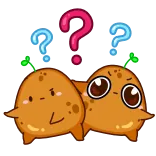 🤔 question, cute, character, cartoon, expression, kawaii, sticker telegram sticker