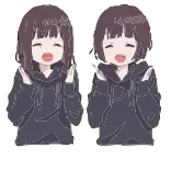 👏 anime girl, cute, smiling, kawaii, cartoon, manga whatsapp sticker