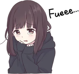 😰 Fueee... anime, girl, sad, crying, expression, emotional telegram sticker