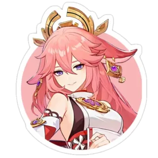 🥰 Yae Miko Genshin Impact anime, genshin impact, yae miko, video game, character telegram sticker