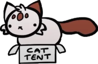 😥 CAT TENT cat, tent, box, animal, pet, cartoon telegram sticker