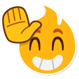✋ emoji, salute, hand gesture, yellow, smiley face, greeting, wave whatsapp sticker
