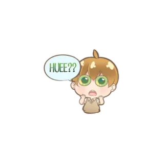 🙄 HUEE?? Chibi, niedlich, Frage, verwirrt, Anime Stil whatsapp sticker