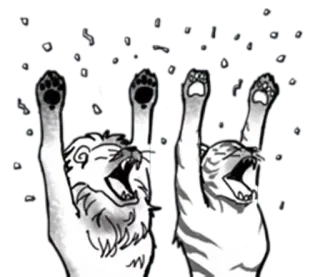 😰 Katze, Rock on, Tiere, Geste whatsapp sticker