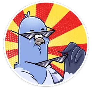 😎 pigeon, glasses, cool, bird, sticker telegram sticker
