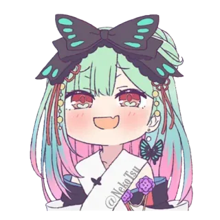 🦋 @NekoTsu Anime, Garota, Borboleta, Fofo, Kawaii telegram sticker