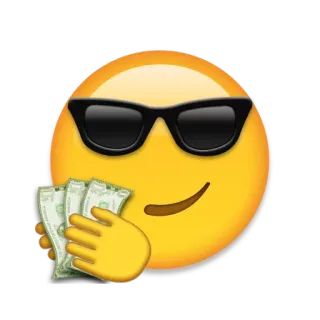 🤑 Emoji, Dinheiro, Óculos de sol, Legal, Rico telegram sticker