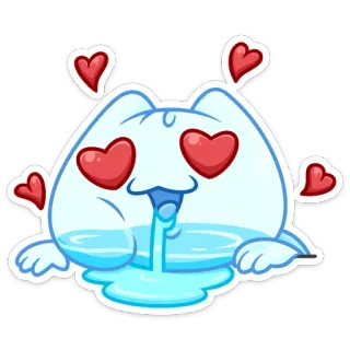 😍 cat, heart, love, cute, kawaii, adorable, sweet whatsapp sticker