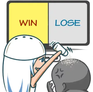 😄 WIN LOSE sel, gagner, perdre, jeu, colère, amer whatsapp sticker