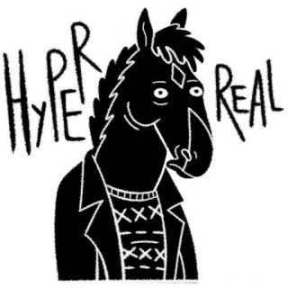 🙏 Bojack Horseman HYPERREAL Bojack Horseman, hiperrealis, stiker, kuda, kartun whatsapp sticker