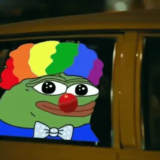 🤡 Pepe the Frog Pepe la grenouille, Mème, Clown, Mème Internet, Humour whatsapp sticker