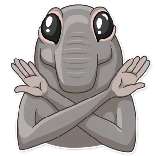 🙅 elephant, cartoon, animal, cute, sticker telegram sticker