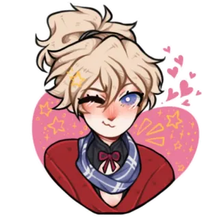 💓 Anime, Ilustrasi, Imut, Rambut Pirang, Hati, Bintang telegram sticker