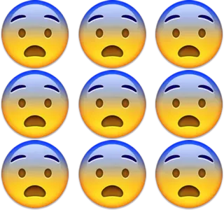 😨 Emoji, Cara Preocupada, Impactado, Preocupado, Expresión, Amarillo, Arte Digital whatsapp sticker