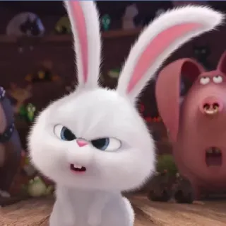 🐰 Snowball The Secret Life of Pets 兔子, 兔宝宝, 白色, 可爱, 动物, 卡通 telegram sticker