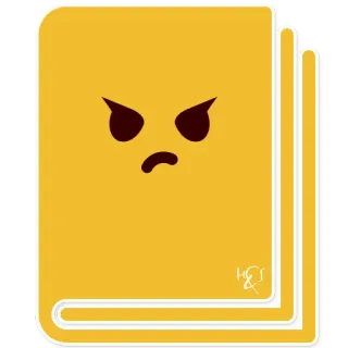 📔 libro, enojado, emoji, leyendo, educación telegram sticker