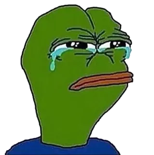 😢 Pepe the Frog Pepe, grenouille, triste, pleurs, mème, mème internet telegram sticker