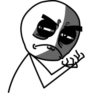 😒 angry, face, expression, annoyed, cartoon telegram sticker