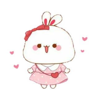🐰 만화, 귀여운, 토끼, 카와이, 동물, 토끼 telegram sticker