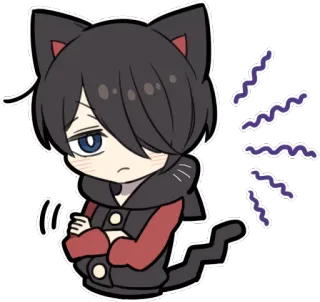😶 Anime, Gato, Kawaii, Lindo, Manga, Pegatina whatsapp sticker
