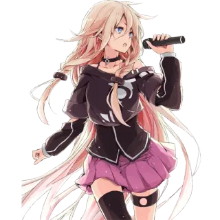 🎤 アニメ, 女の子, 歌手, マイク, 音楽, 漫画, ボーカロイド telegram sticker