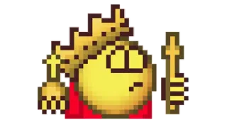 👑 koning, pixel, kroon, koninklijk, scepter, RPG telegram sticker