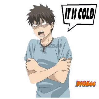 🥶 IT IS COLD cold, anime, reaction, shivering telegram sticker