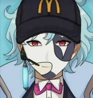 😏 Anime, McDonalds, Hut, Charakter, Fantasy telegram sticker