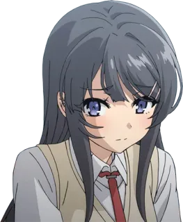 😳 Mai Sakurajima Rascal Does Not Dream of Bunny Girl Senpai anime, girl, school uniform, Mai Sakurajima, Rascal Does Not Dream of Bunny Girl Senpai telegram sticker