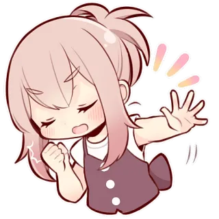 🫸 Anime, Carino, Chibi, Kawaii, Ragazza, Disegno telegram sticker